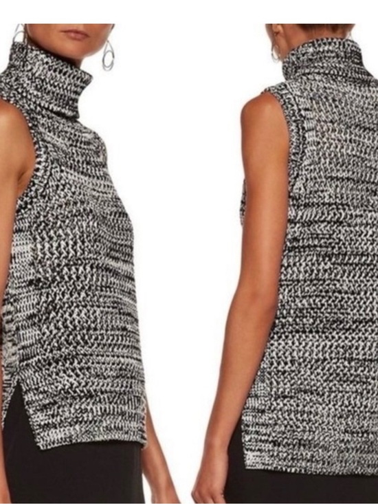 10 Crosby Derek Lam Sweaters - Derek Lam 10 Crosby marled cotton sleeveless turtleneck knit sweater SZ M